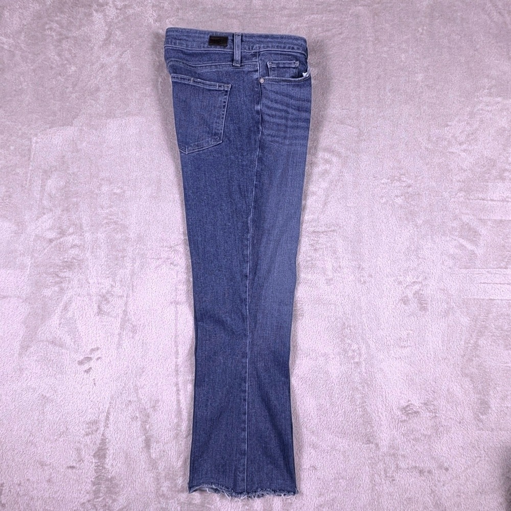 PAIGE Rory Crop Flare Jeans Blue‎ Distressed Raw Hem Size 31 (Msr 32x25) - Picture 3 of 15